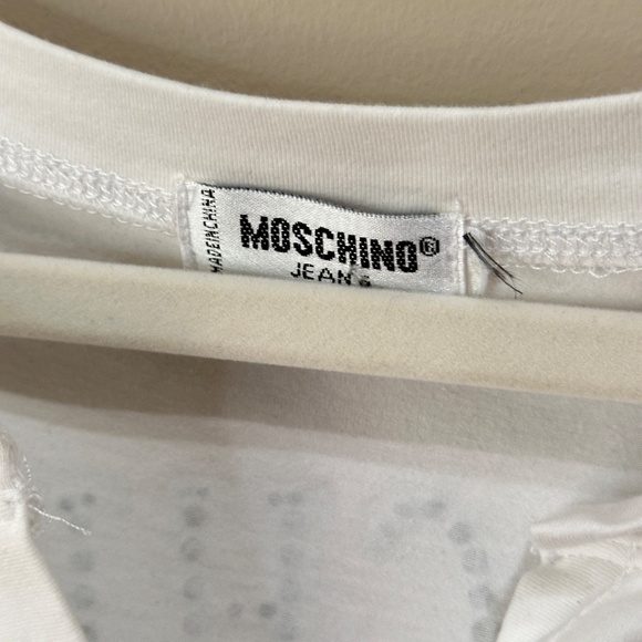 Moschino white crop top three-quarter sleeves sm ( Love you life) - Picture 4 of 5